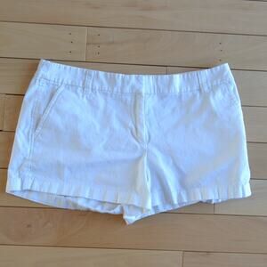 J Crew White Cotton Chino Shorts Size 12